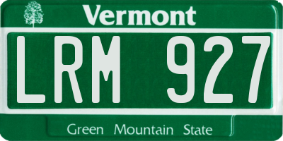 VT license plate LRM927