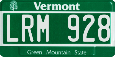 VT license plate LRM928
