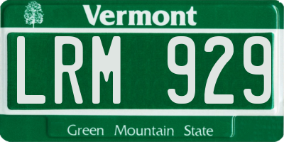 VT license plate LRM929