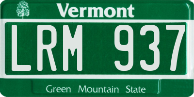 VT license plate LRM937