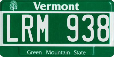 VT license plate LRM938