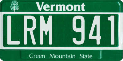 VT license plate LRM941