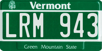 VT license plate LRM943
