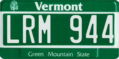 VT license plate LRM944