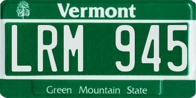 VT license plate LRM945