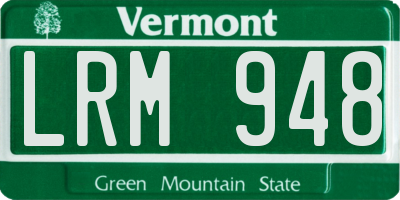 VT license plate LRM948