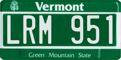 VT license plate LRM951
