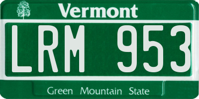 VT license plate LRM953