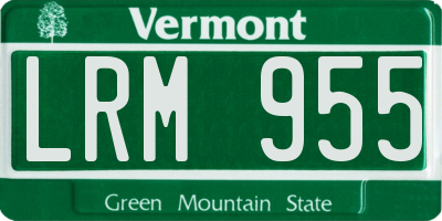 VT license plate LRM955