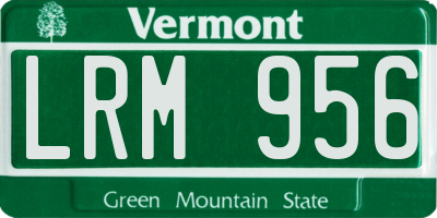 VT license plate LRM956