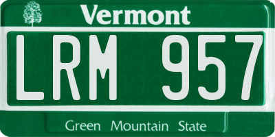 VT license plate LRM957