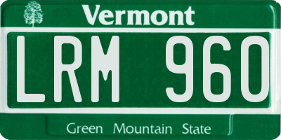 VT license plate LRM960