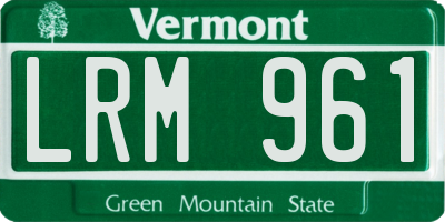 VT license plate LRM961