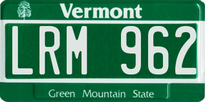 VT license plate LRM962