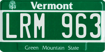 VT license plate LRM963