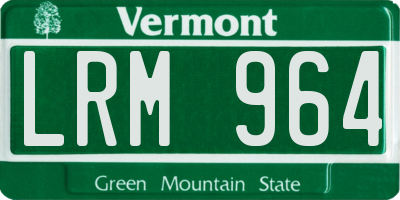 VT license plate LRM964