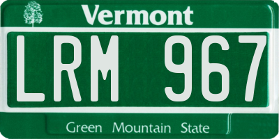 VT license plate LRM967