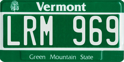 VT license plate LRM969