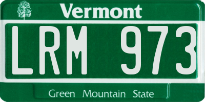 VT license plate LRM973