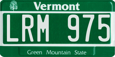 VT license plate LRM975
