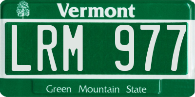 VT license plate LRM977