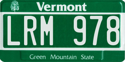VT license plate LRM978