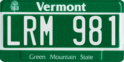 VT license plate LRM981