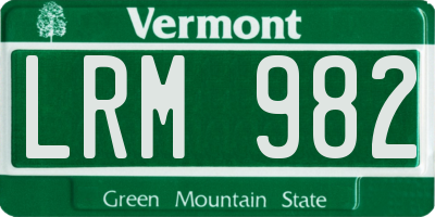 VT license plate LRM982