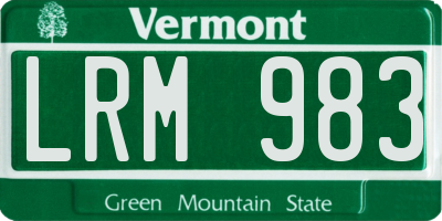VT license plate LRM983