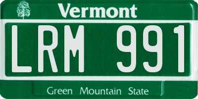 VT license plate LRM991