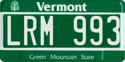 VT license plate LRM993