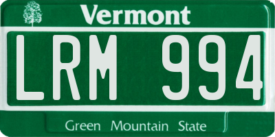 VT license plate LRM994