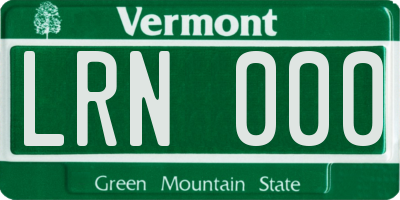 VT license plate LRN000
