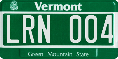 VT license plate LRN004