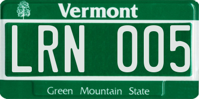 VT license plate LRN005