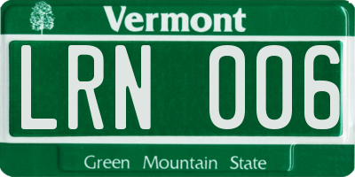 VT license plate LRN006