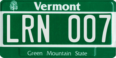 VT license plate LRN007