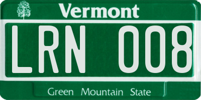 VT license plate LRN008
