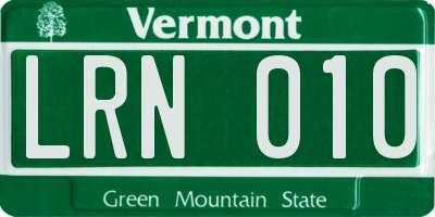 VT license plate LRN010