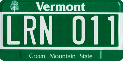 VT license plate LRN011