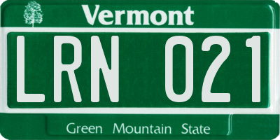 VT license plate LRN021