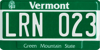VT license plate LRN023