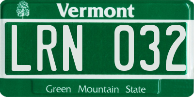 VT license plate LRN032