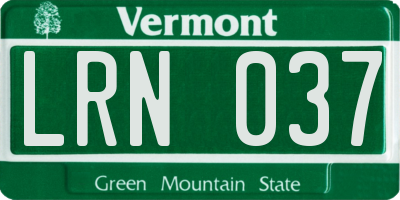 VT license plate LRN037