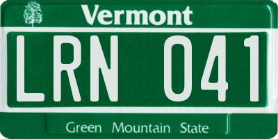 VT license plate LRN041