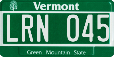 VT license plate LRN045