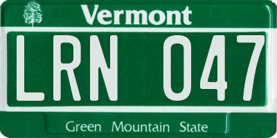 VT license plate LRN047