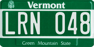 VT license plate LRN048