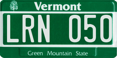 VT license plate LRN050