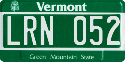 VT license plate LRN052